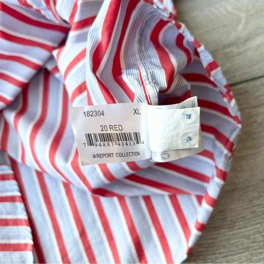 Report Collection Striped Pattern Paisley Pattern Cuffs Button Down Shirt - Picture 15 of 16